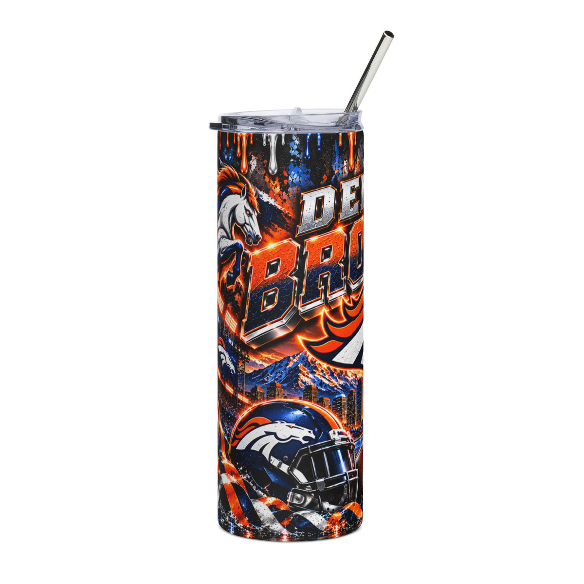Denver Broncos Logo Tumbler | 20oz Stainless Steel Travel Cup