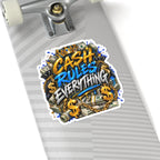 Cash Rules Everything sticker | Kiss-cut money graffiti decal