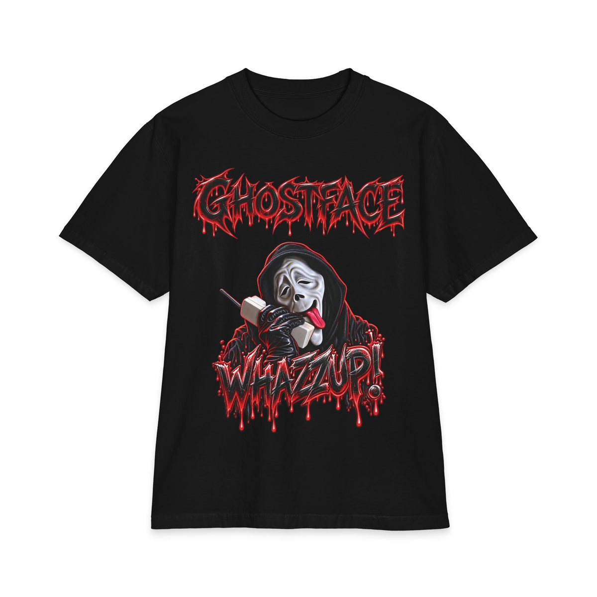 Ghostface Whatzup T-Shirt | Horror Mask Graphic Tee