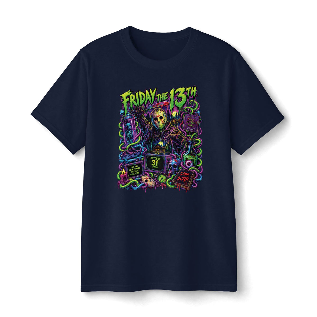 Friday the 13th Horror Movie Tee | Jason Mask, Slasher Graphic