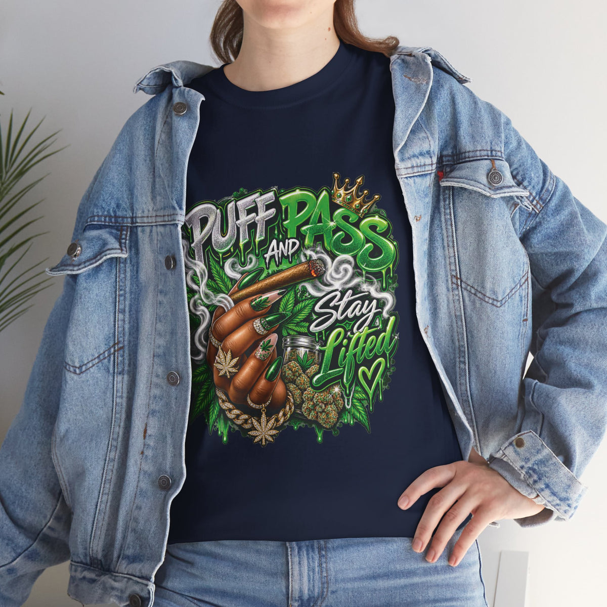 Puff and Pass Stay Lifted T-Shirt | Cannabis Leaf Graphic Tee