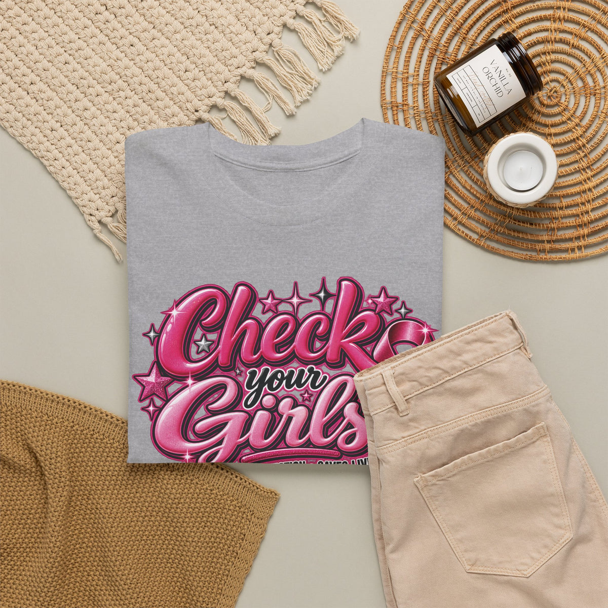 Check Your Girls tee | Breast Cancer Awareness shirt, pink ribbon design