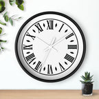 Roman Numeral Vintage Clock Wall Clock | Black Frame, White Face