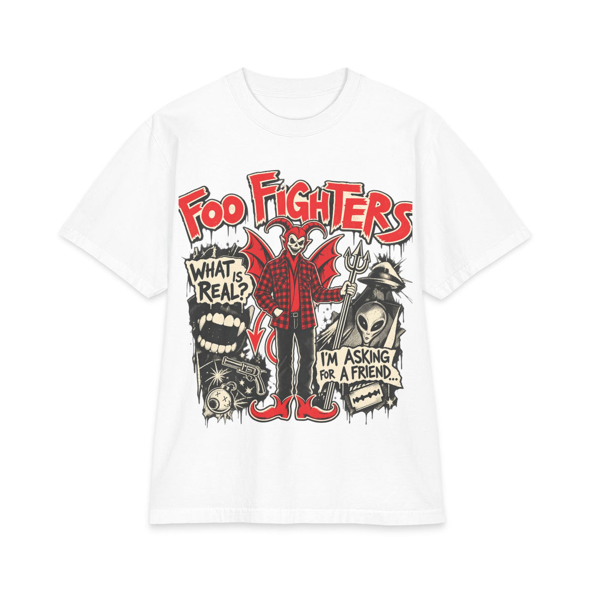 Foo Fighters band logo tee | Rock skull graphic T-Shirt
