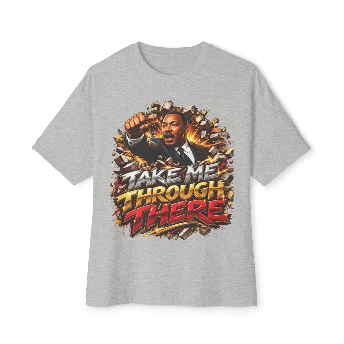 Martin Luther King Take Me Through There graphic Tee | Retro Action Movie Illustration