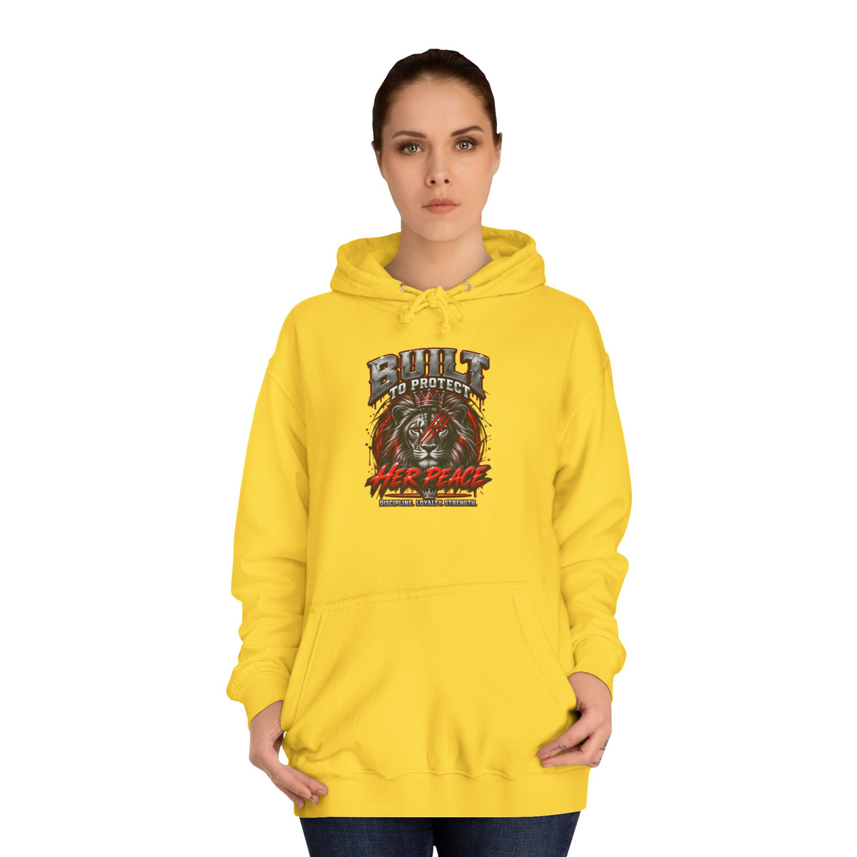 Built to Protect her Peace Couples College Hoodie
