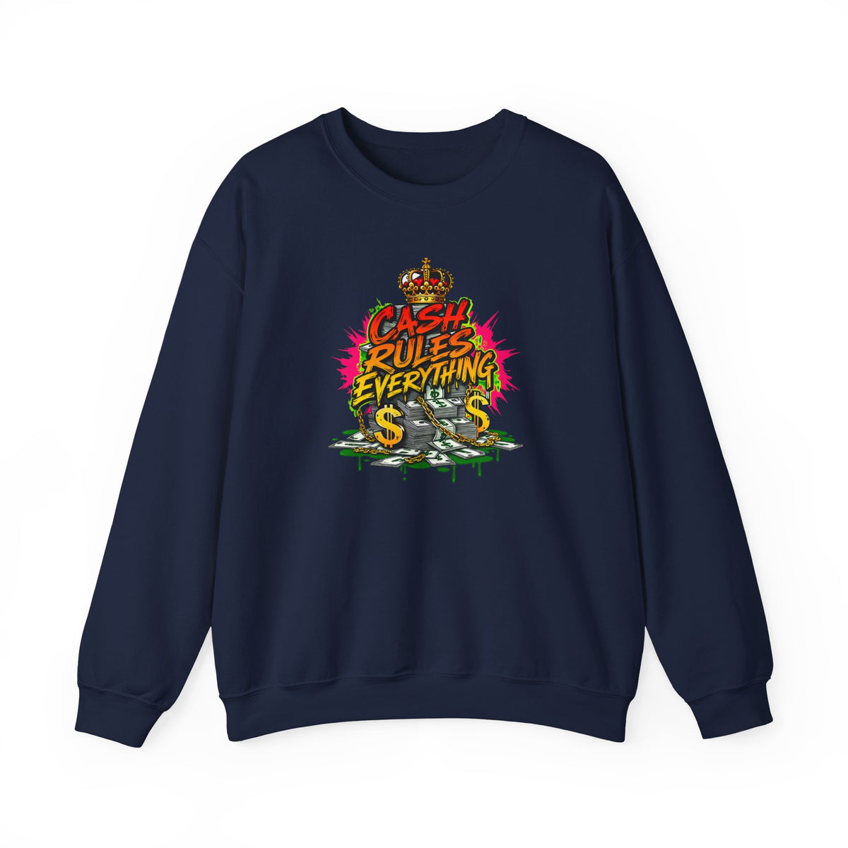 Cash Rules Everything Around Me Crewneck Sweatshirt | Streetwear Money Graphic
