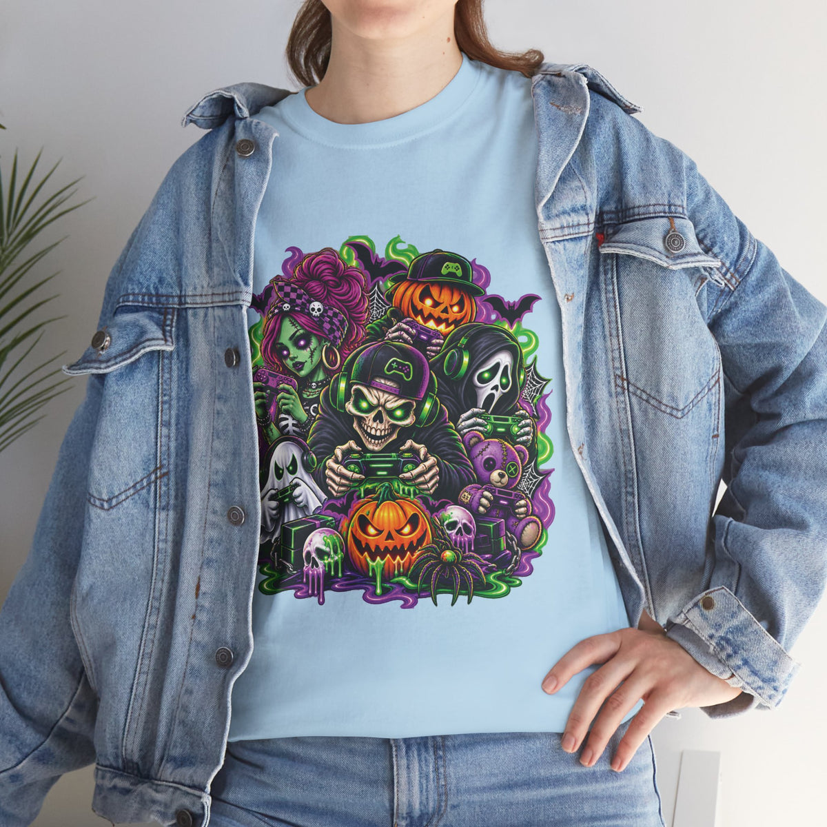 Spooky Halloween Monsters T-Shirt | Pumpkin, Ghost, Witch, Skeleton