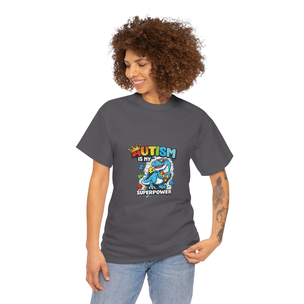 Autism Is My Superpower T-Shirt | Puzzle Piece Shark Design