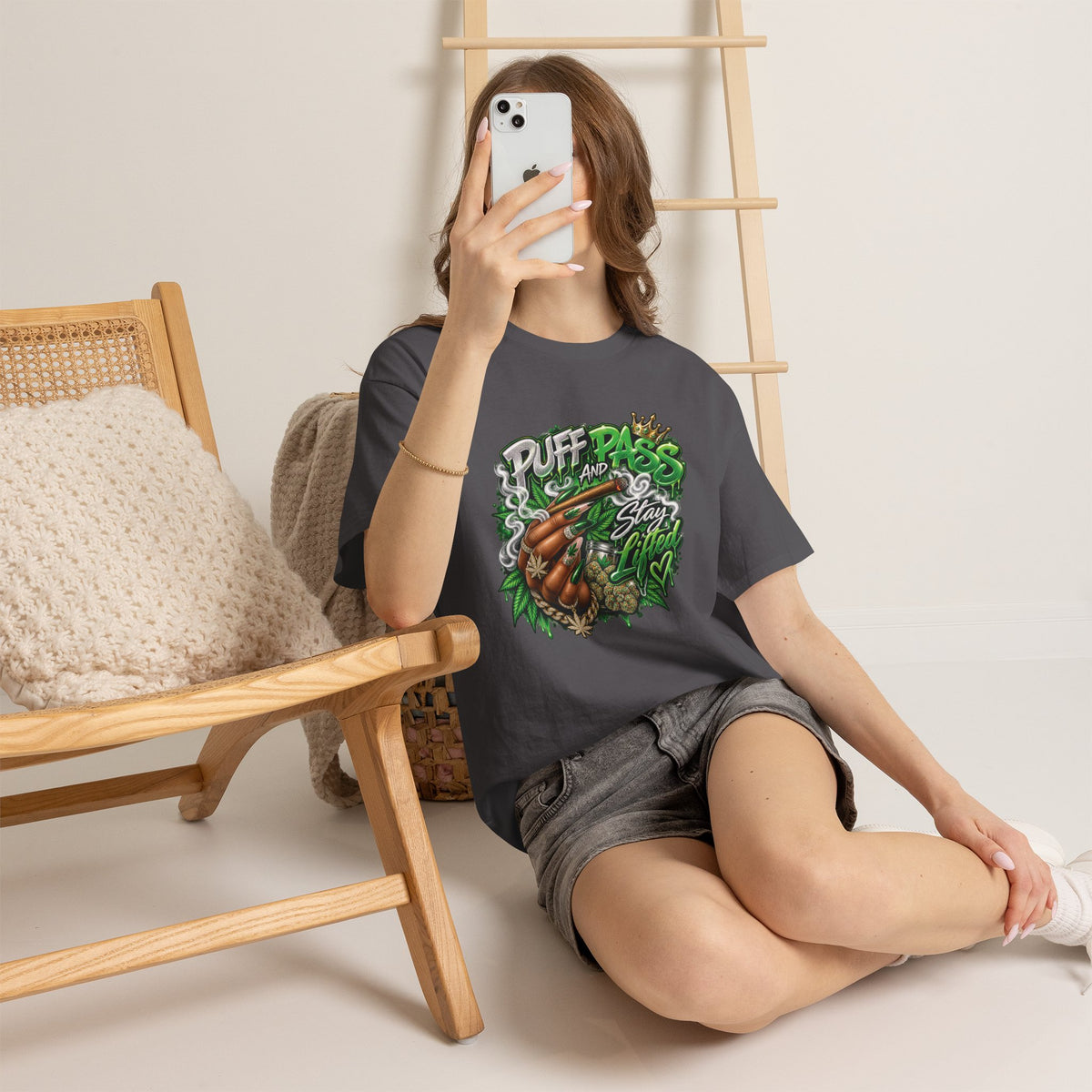 Puff and Pass Stay Lifted T-Shirt | Cannabis Leaf Graphic Tee