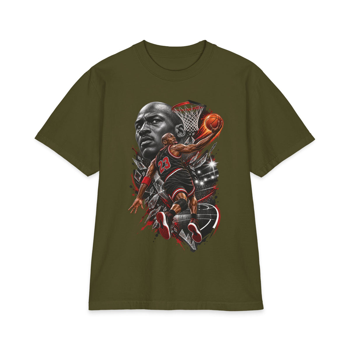 Basketball Dunk Illustration T-Shirt | Athletic Player Graphic Tee