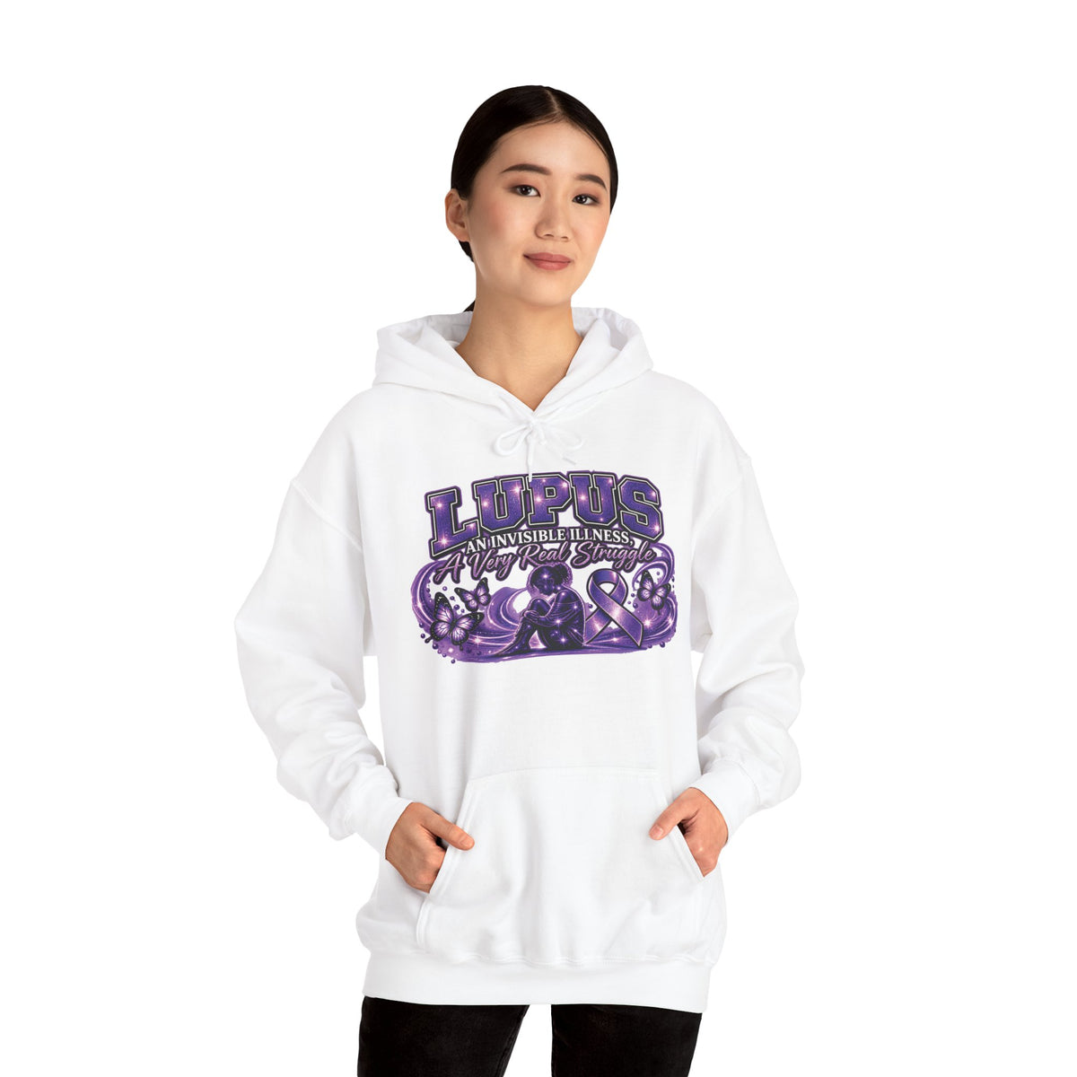 Lupus Awareness Purple Ribbon Hoodie | Support Autoimmune Awareness