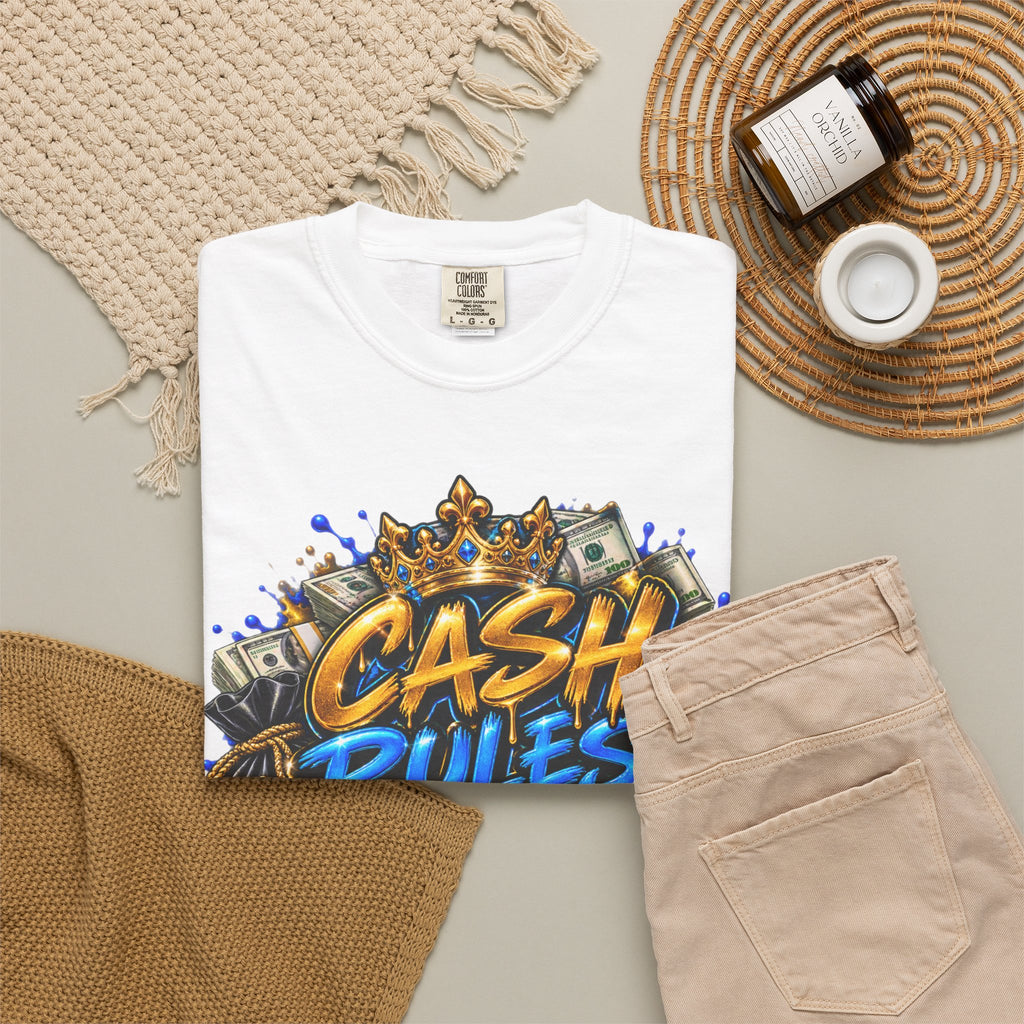 Cash Rules Everything Tee | Money Graffiti Design, Dollar Sign Streetwear