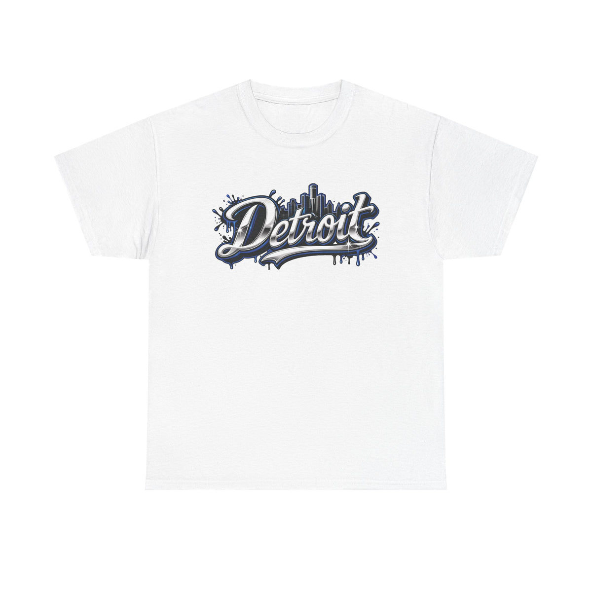 Detroit Script Tee | 313 Drip Skyline T-Shirt