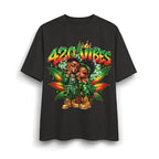 Detroit 420 Vibes Cartoon Couple T-Shirt | Cannabis Leaf Street Art Tee