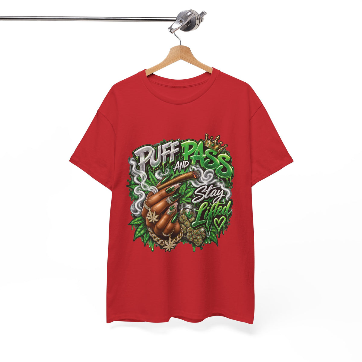 Puff and Pass Stay Lifted T-Shirt | Cannabis Leaf Graphic Tee