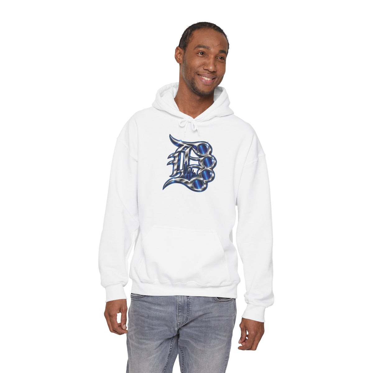 Detroit 313 Drip Skyline Hoodie | Graffiti Letter B Chest Design