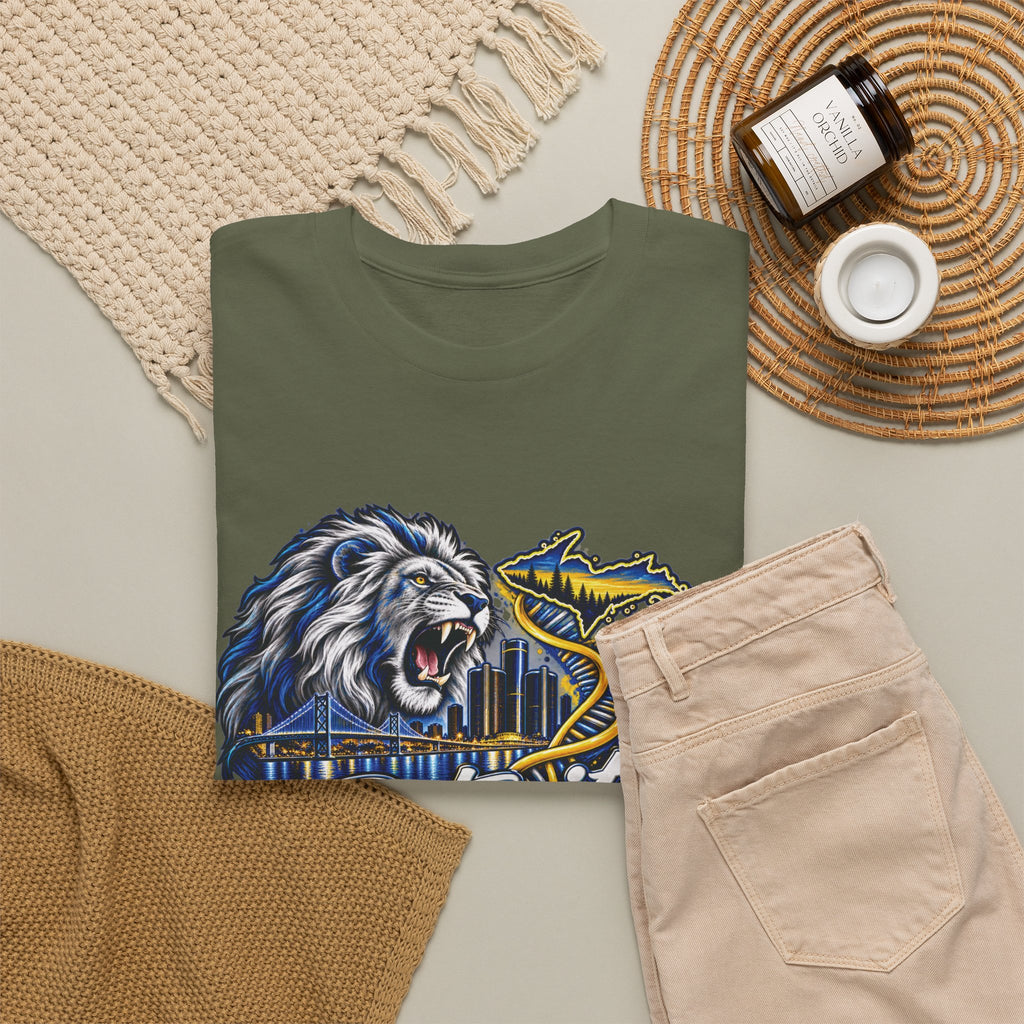 Detroit Michigan Lion Cityscape Graphic T-Shirt