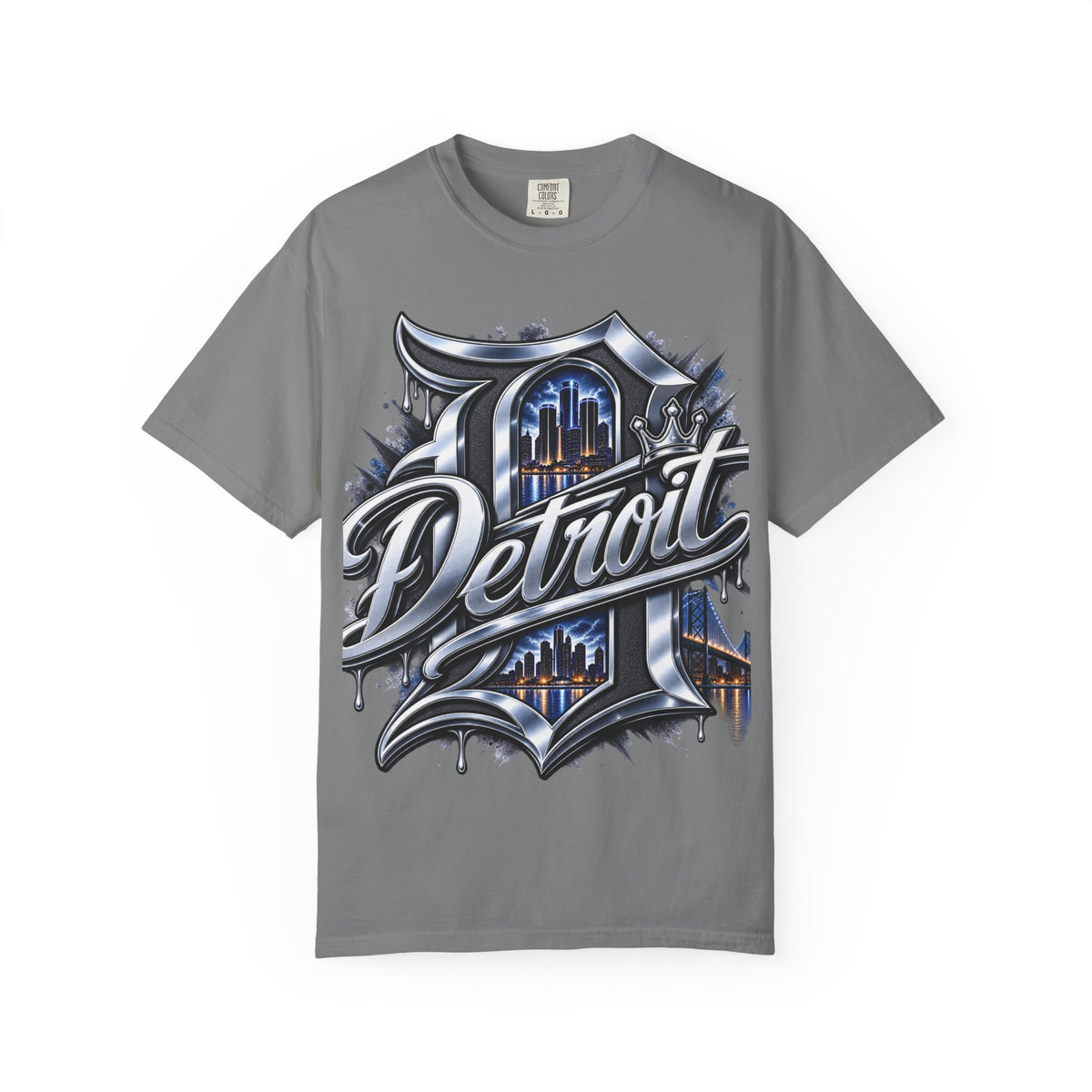 Detroit Script Skyline T-shirt | Cityscape Lettering Tee