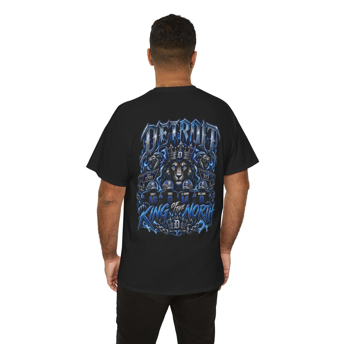 Detroit Skyline Script Tee | Detroit Lion of the North Graphic T-Shirt