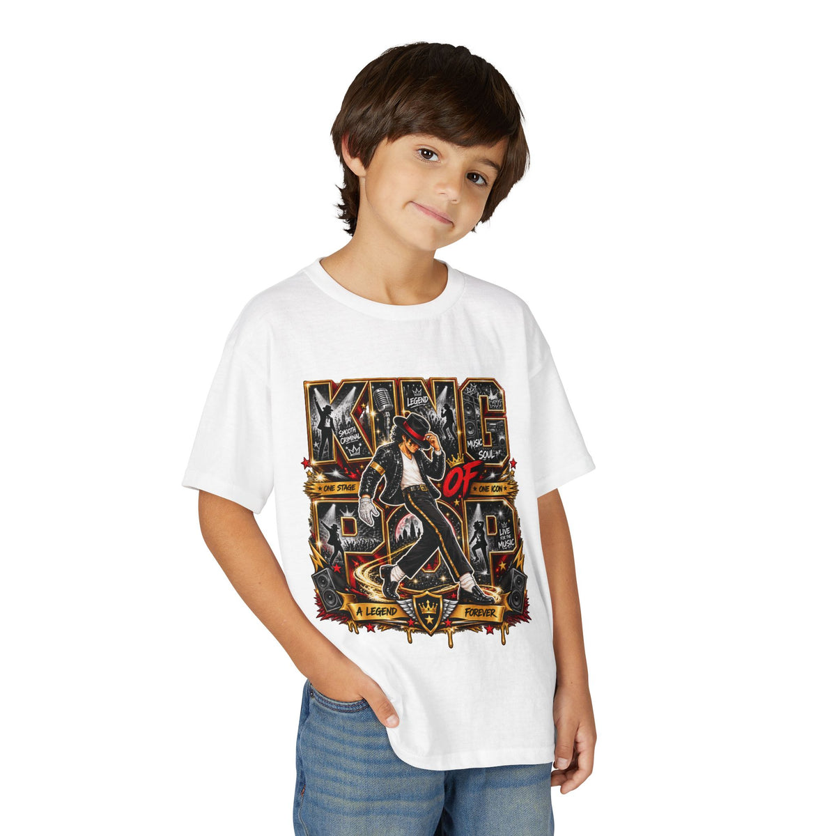 King of Pop Michael Jackson design Youth T-Shirt | Retro Music Dance Tee