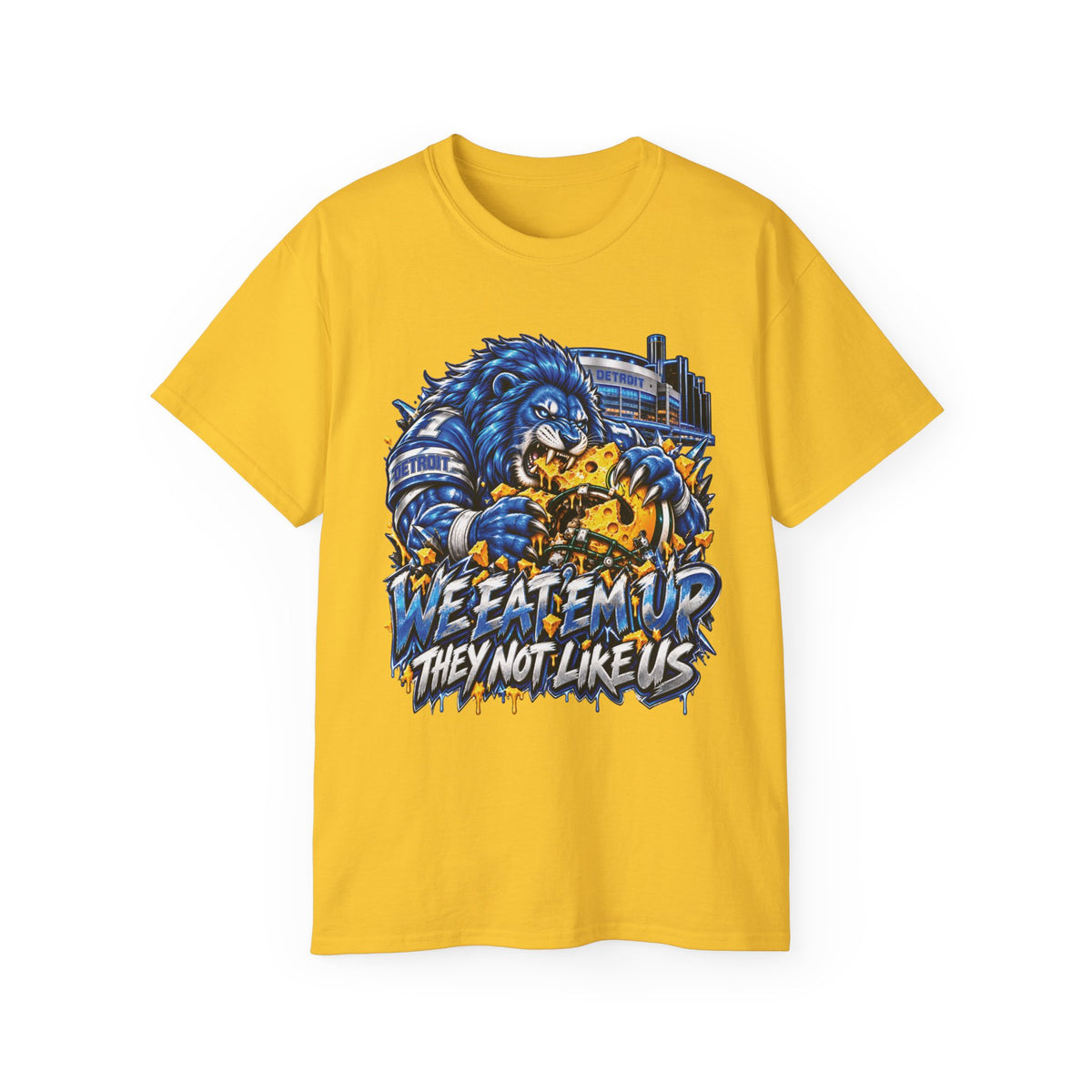 We eatem up They Not Like Us Detroit and Green Bay Rivialy T-Shirt | Lion Football Tee
