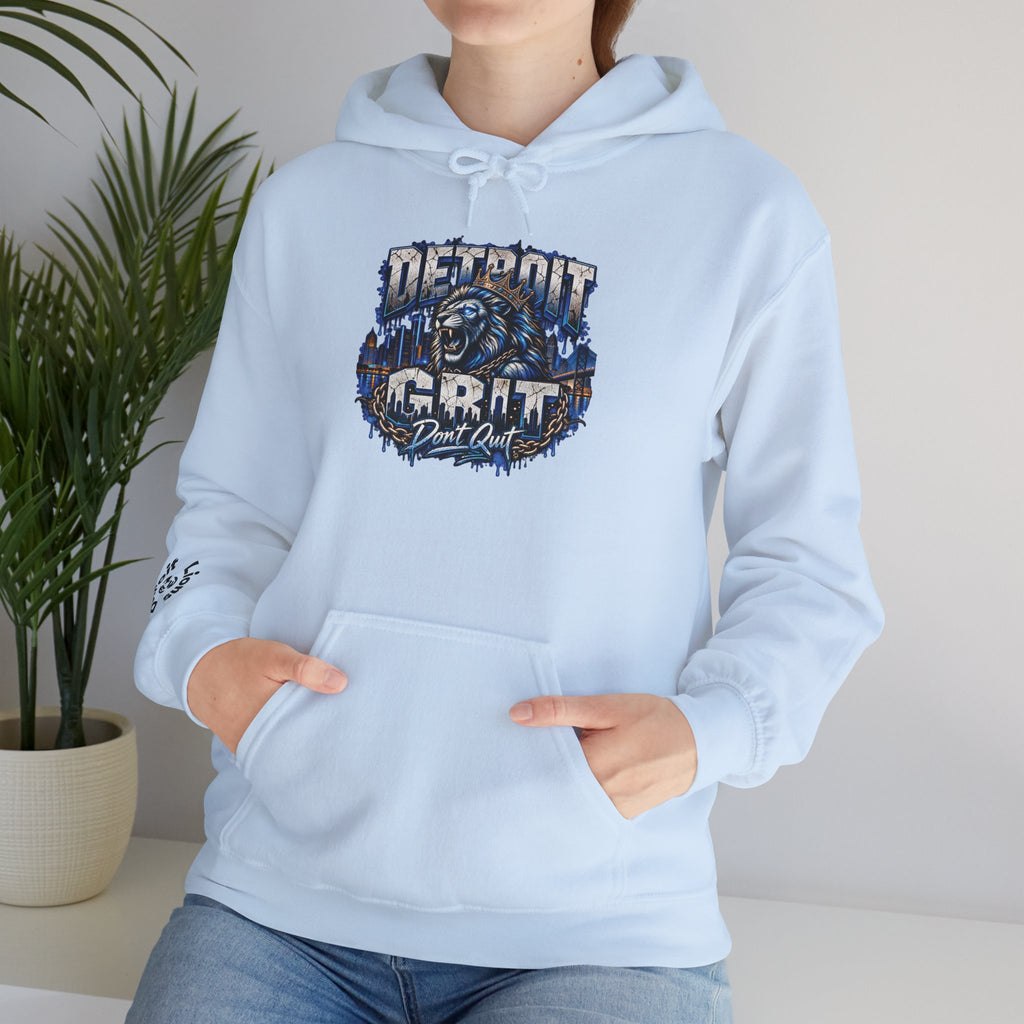 Detroit Grit graphic Hoodie | Motor City skyline, industrial vintage design