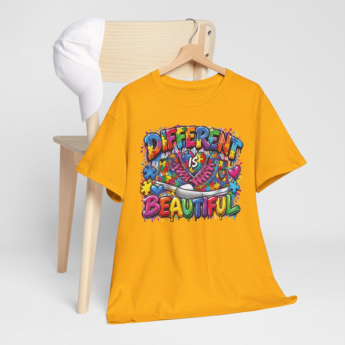 Autism Different Is Beautiful T-Shirt | Colorful Rainbow Graffiti Design