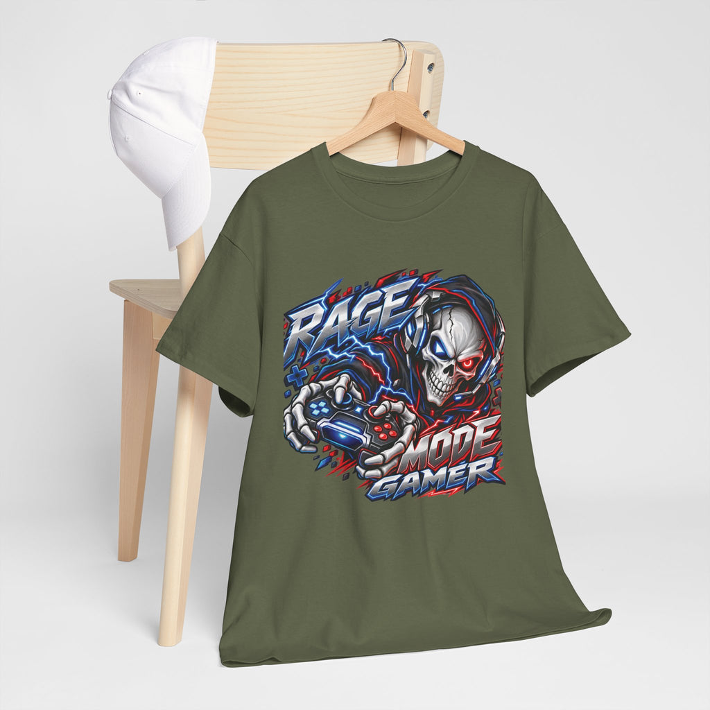 Rage Mode Gamer Skull Graphic T-Shirt