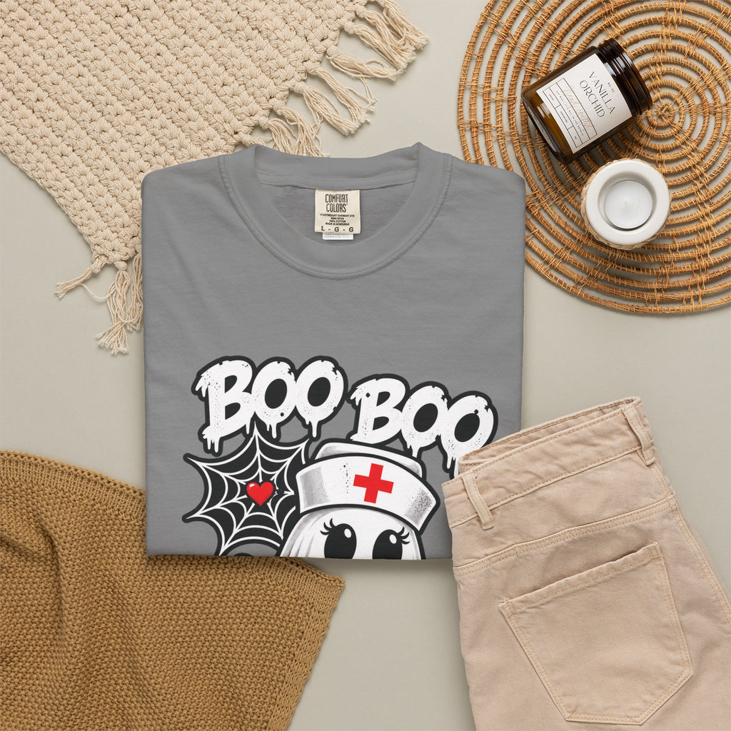 Boo Boo Crew Nurse Ghost T-shirt | Halloween Cute Spooky Candy Heart