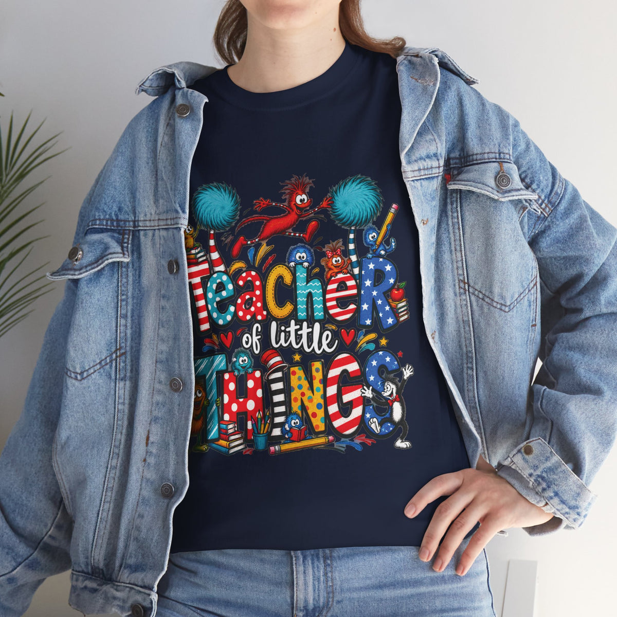 Teacher of Little Things T-Shirt | Colorful Dr. Seuss Style Kids Classroom Tee