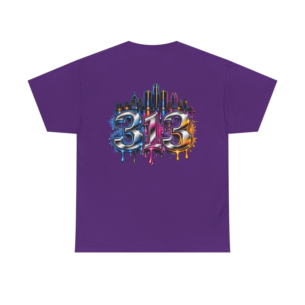 Detroit Script Tee | 313 Drip Skyline T-Shirt