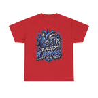 I Bleed Lions T-Shirt | Blue Lion Heart Graphic, Sports Fan Tee