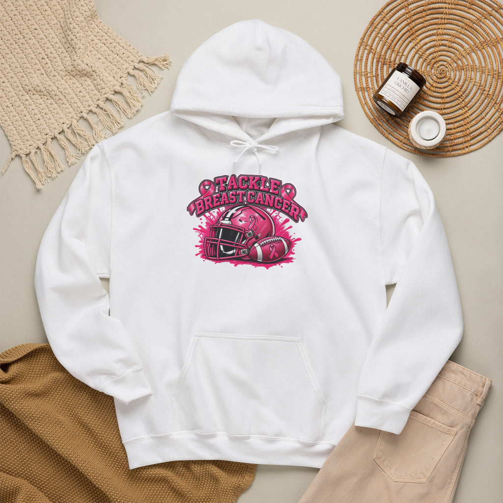 Tackle Breast Cancer Football Helmet Hoodie | Breast Cancer Awareness Sweatshirt
