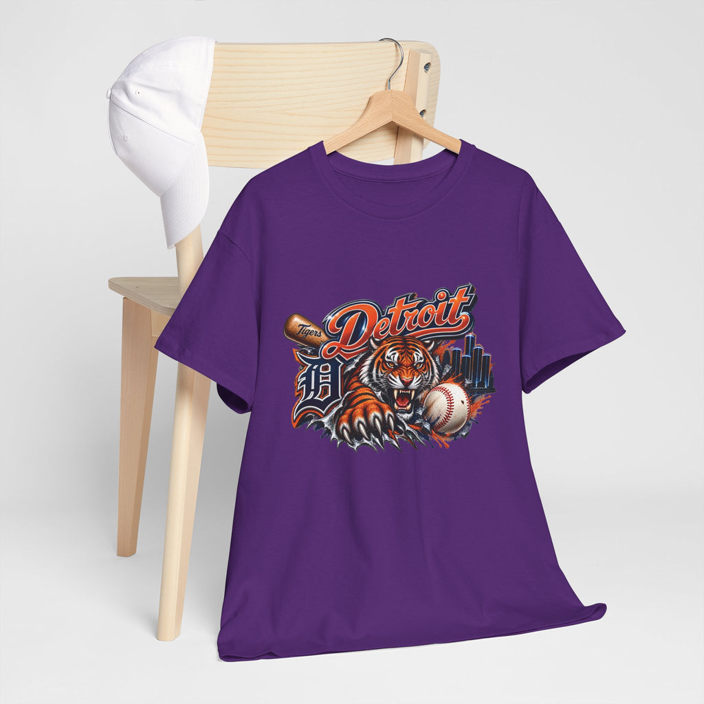 Detroit Tiger Baseball T-Shirt | Detroit skyline, claw marks