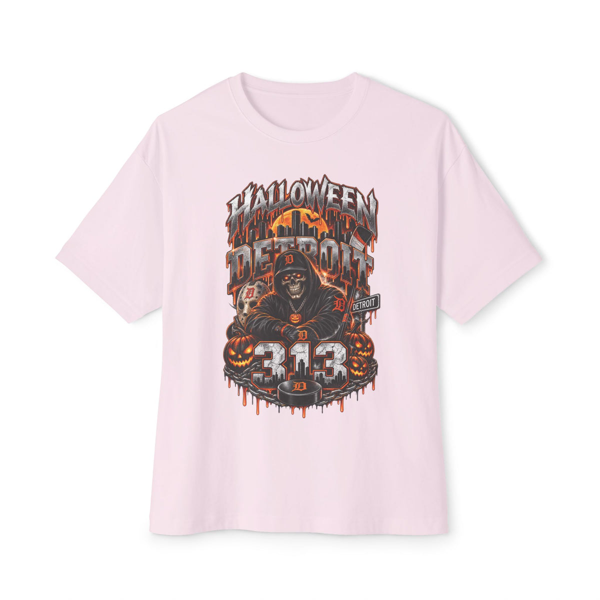 Halloween Reaper Graphic Tee | Skull Pumpkin 313 Design