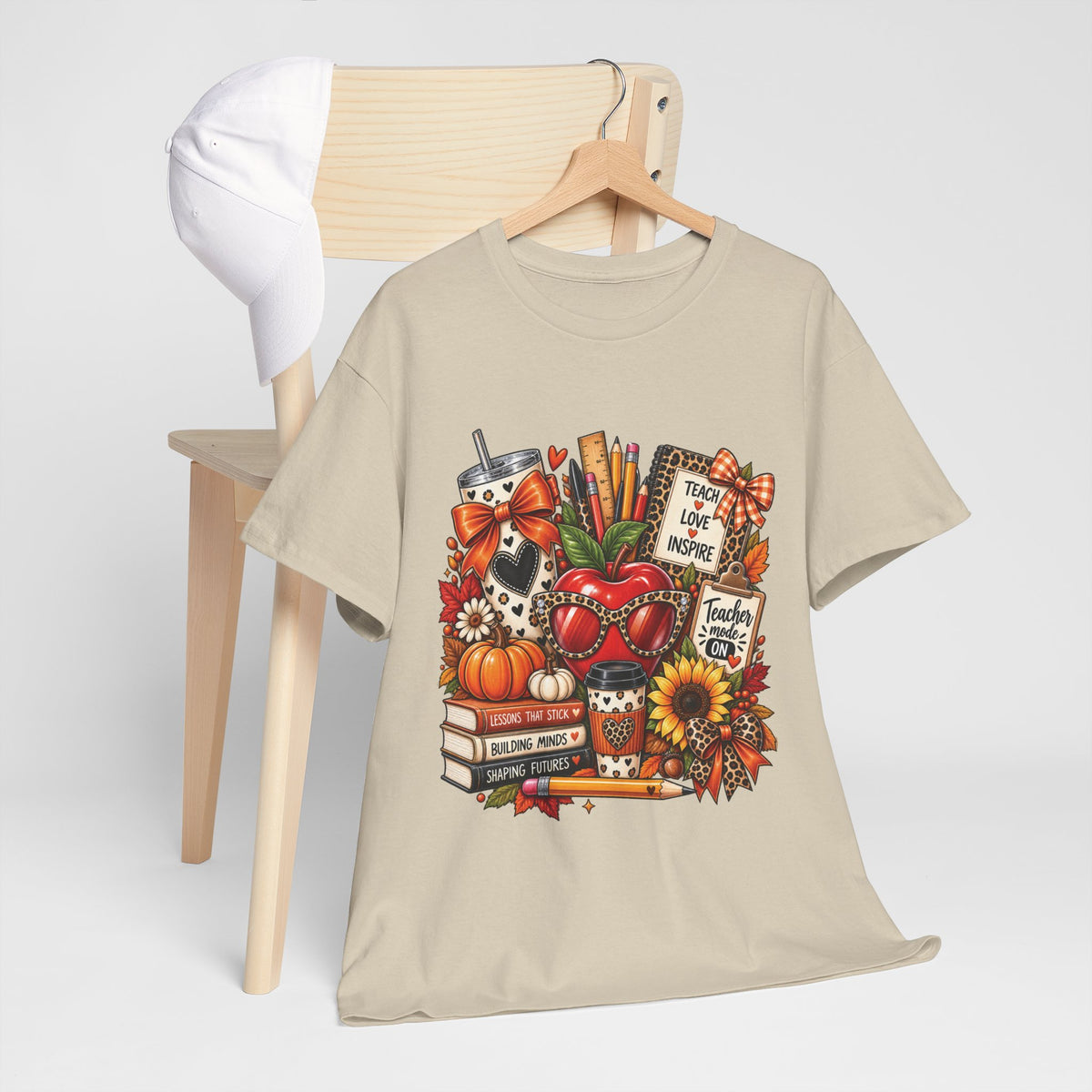 Teacher Love Inspire apple stack T-Shirt | Fall teacher autumn design