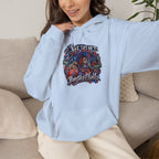 Detroit Basketball Graphic Hoodie | Vintage City Sports Logo, Front Collage Art