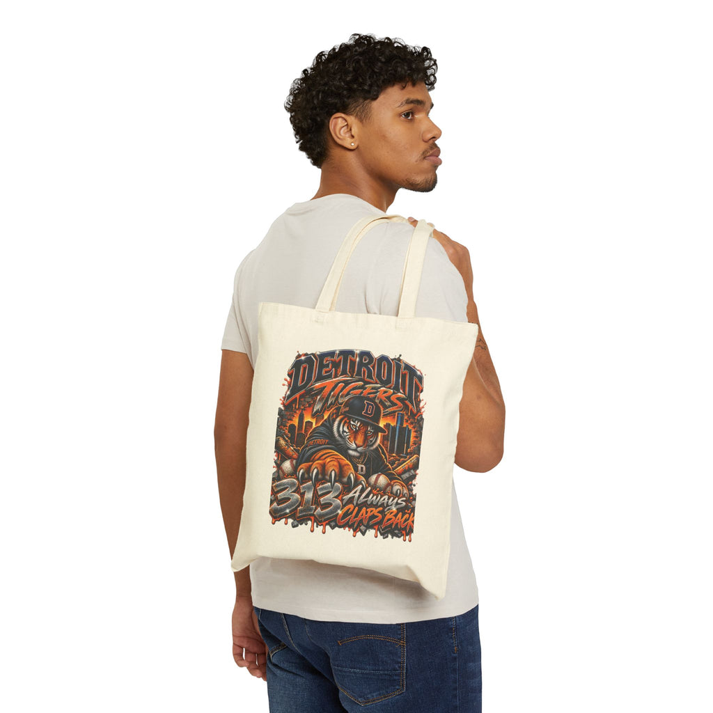 Detroit Tigers Graphic Tote Bag | Baseball Logo, Urban Vintage Illustration