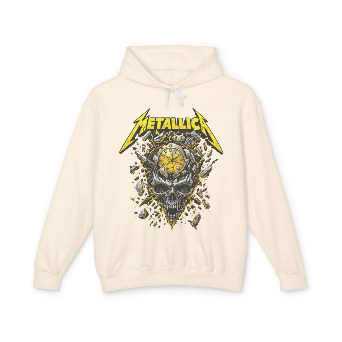Metallica Skull & Broken Clock Hoodie | Band Logo Rock Music Sweatshirt