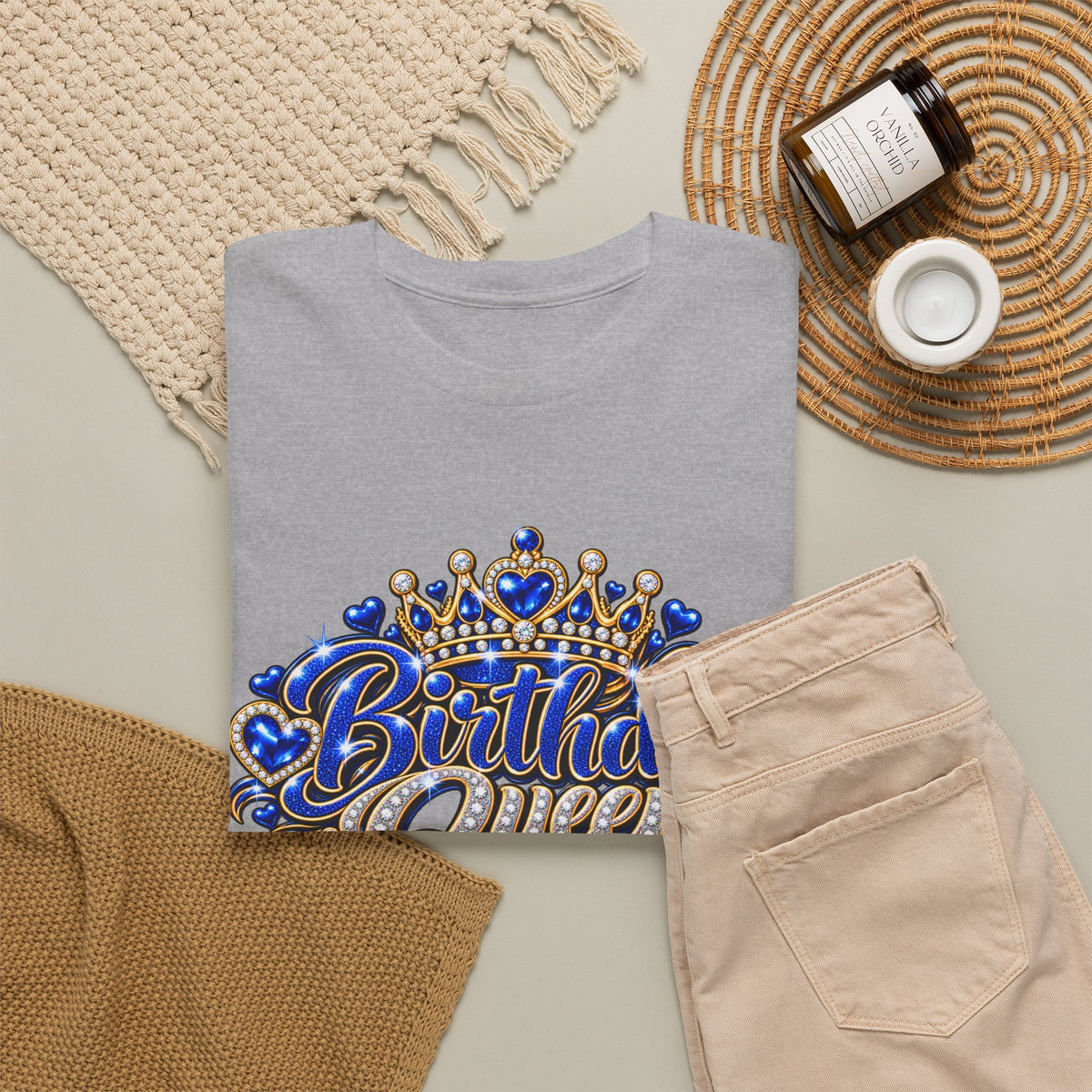 Birthday Blue Queen Crown Graphic Tee