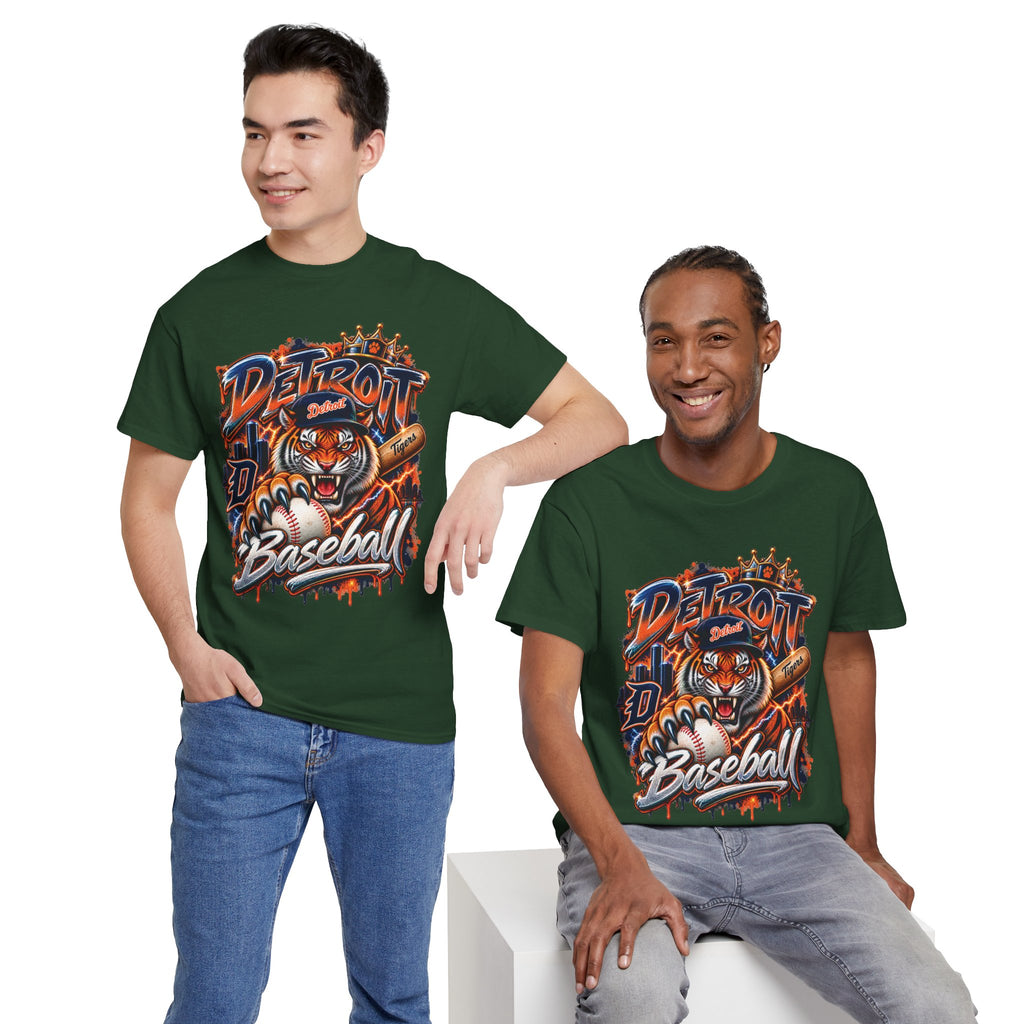 Detroit Tigers Tiger Baseball Tee | Vintage Mascot Detroit Baseball Shirt
