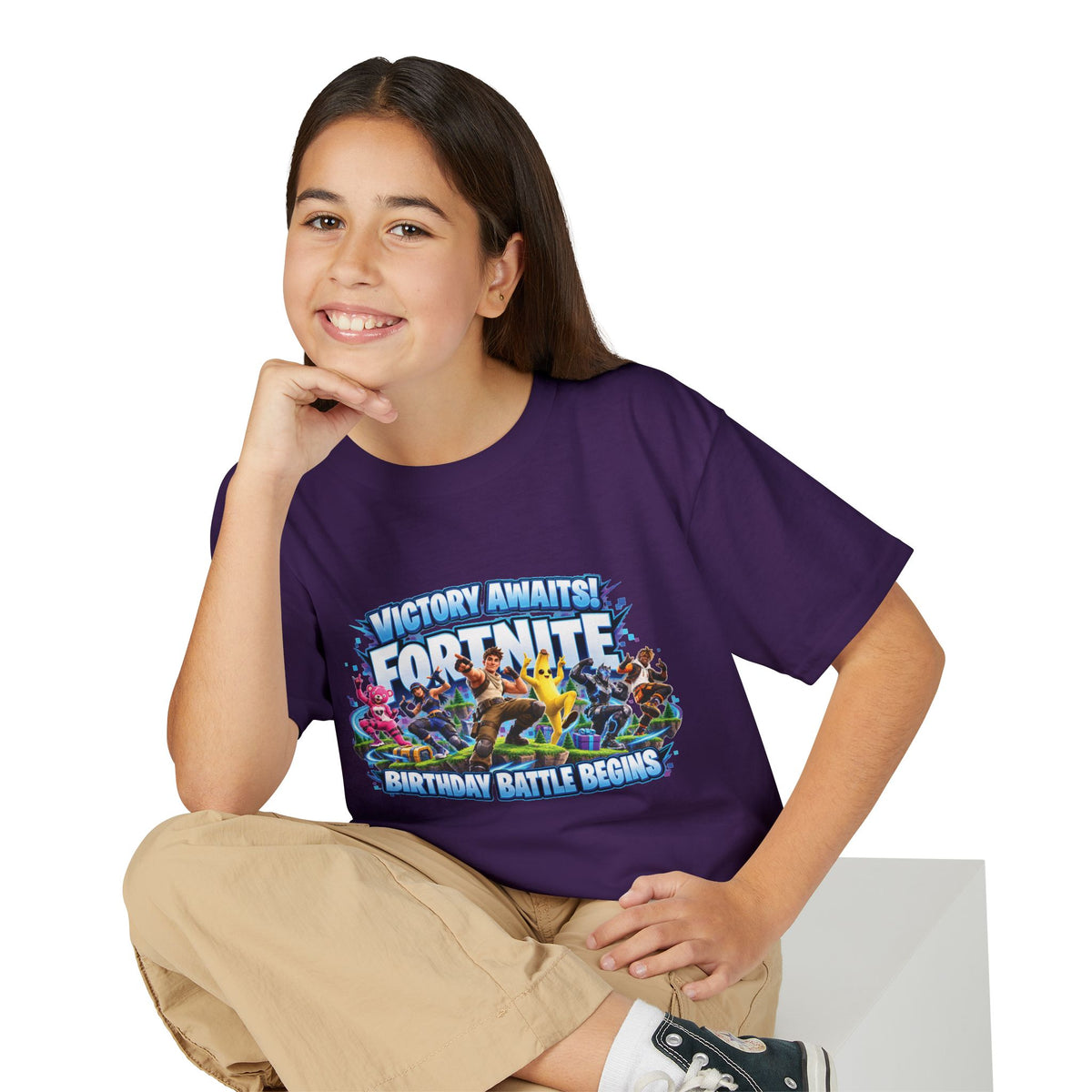 Fortnite Victory Awaits Birthday Battle Begins Youth T-Shirt