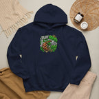 Puff Pass Stay Lifted Hoodie | Cannabis Leaf, Smoky Hand Illustration