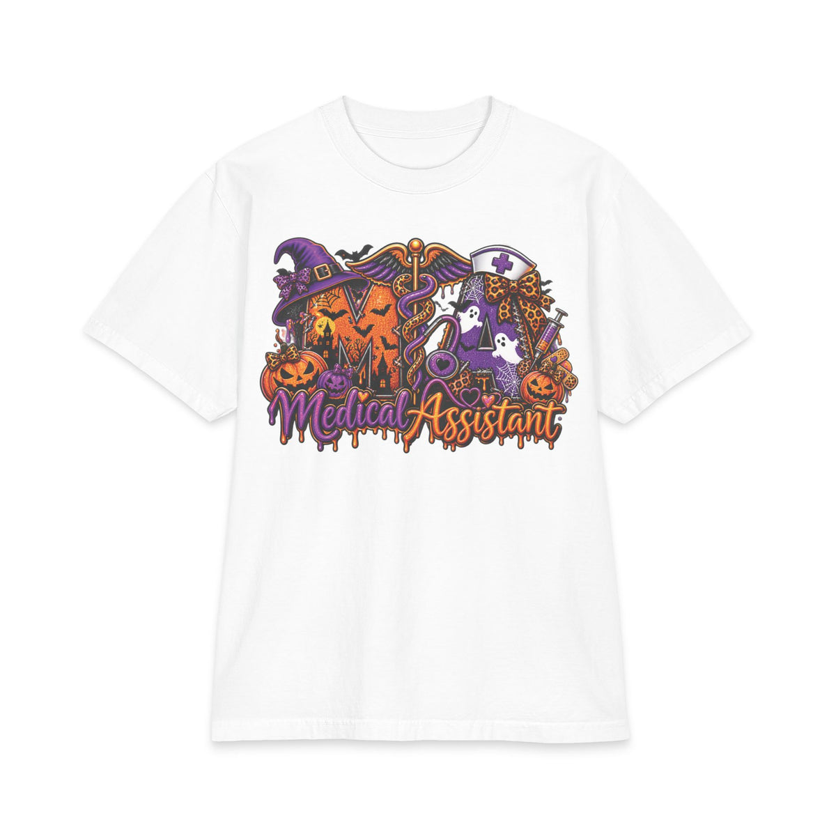 Halloween Medical Assistant T-Shirt | Witch Pumpkin Caduceus Nursing Tee
