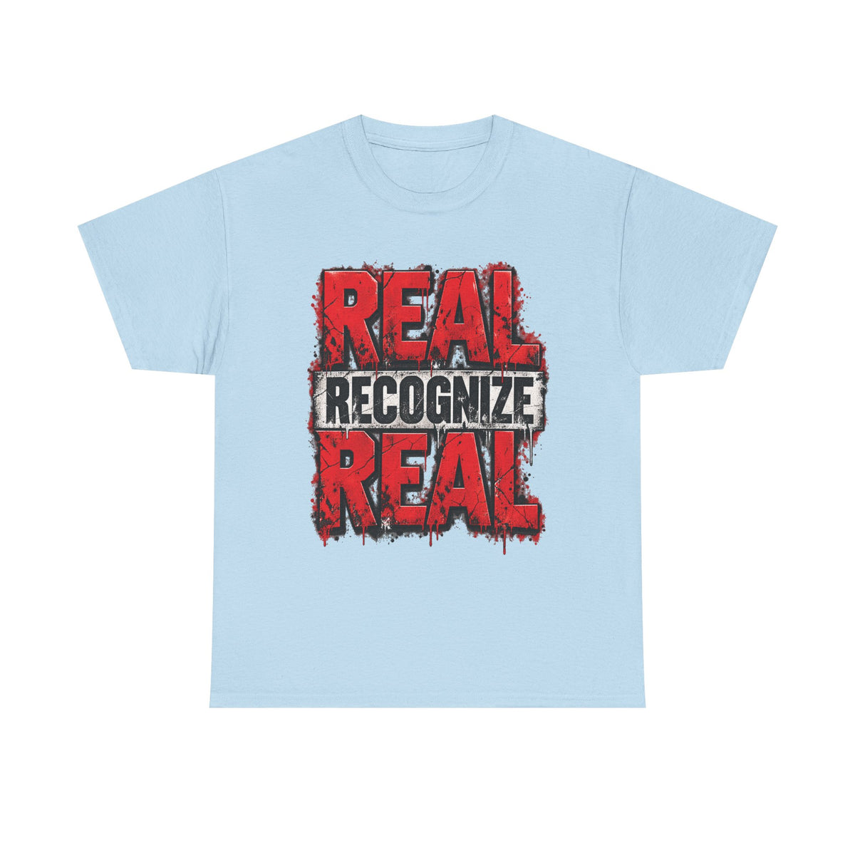 Real Recognize Real Tee | Bold Distressed Red Typography