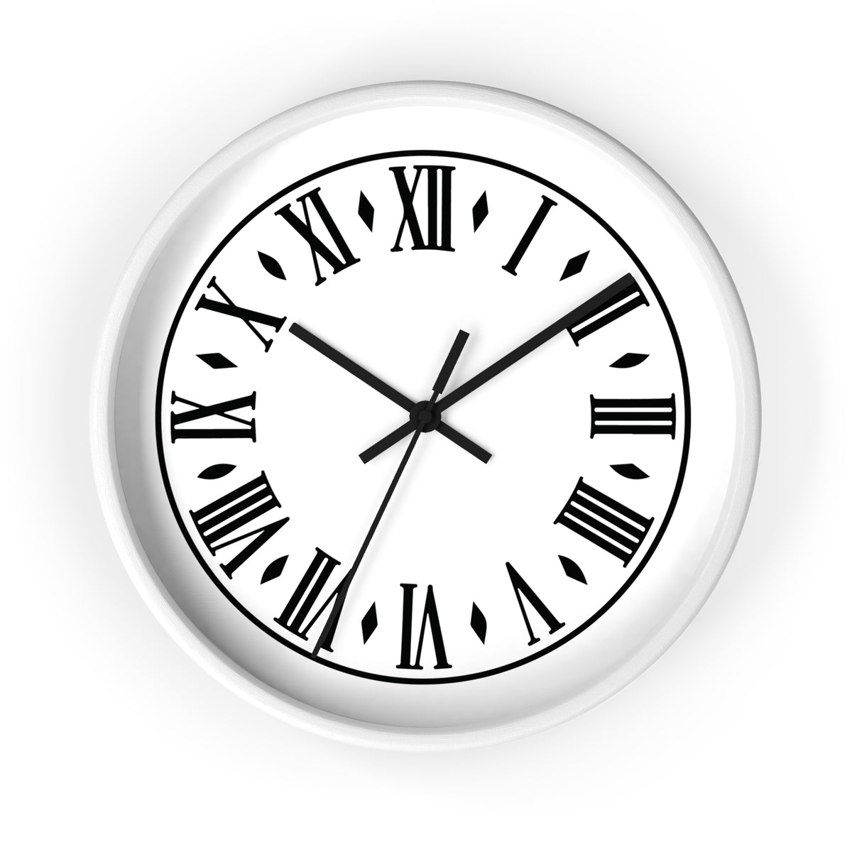 Roman Numeral Vintage Clock Wall Clock | Black Frame, White Face