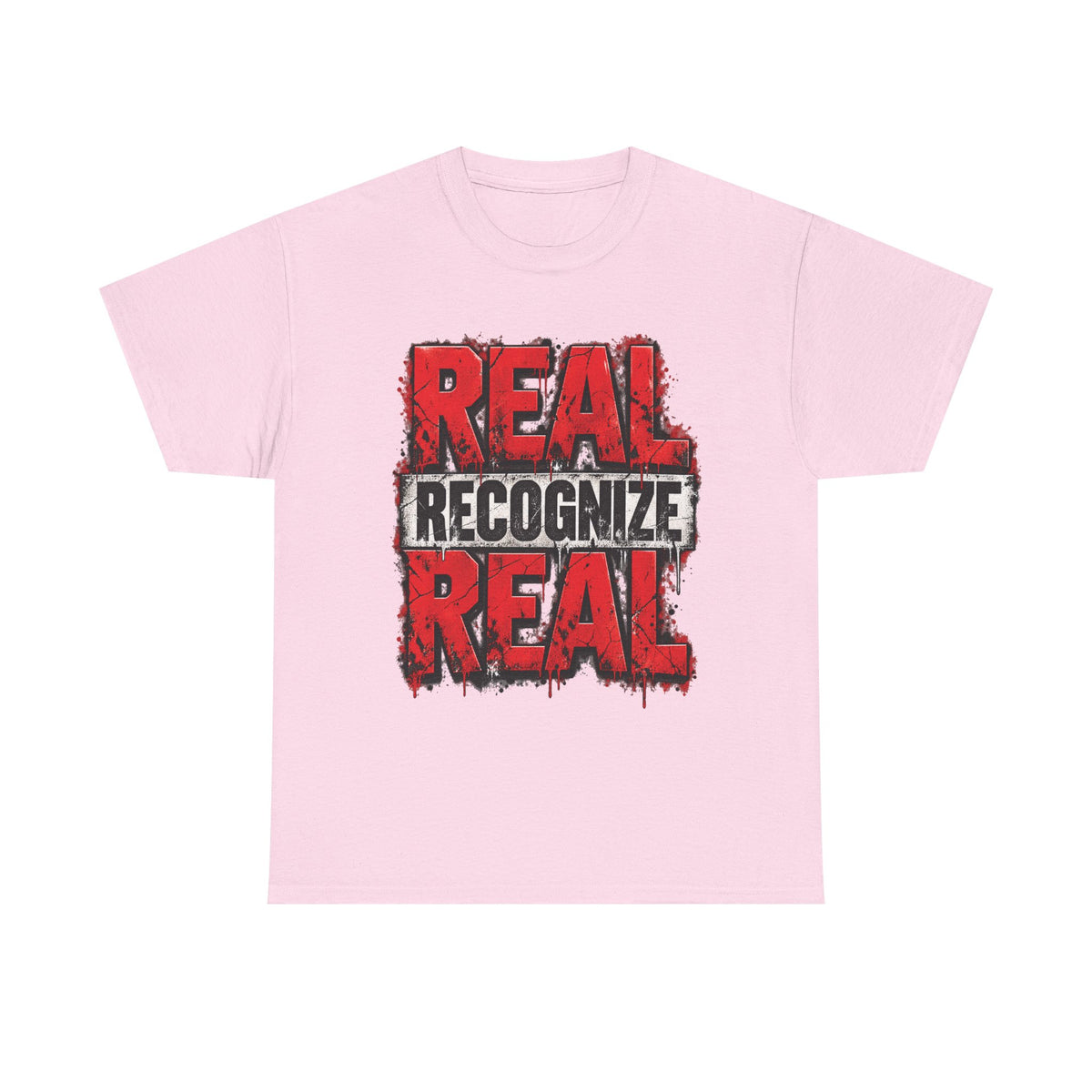 Real Recognize Real Tee | Bold Distressed Red Typography