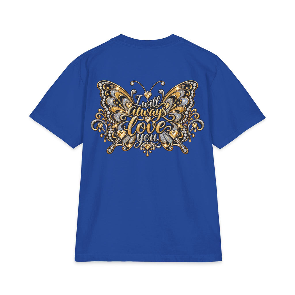Dolly Floral Portrait T-Shirt | Butterfly 'Love Always' Back
