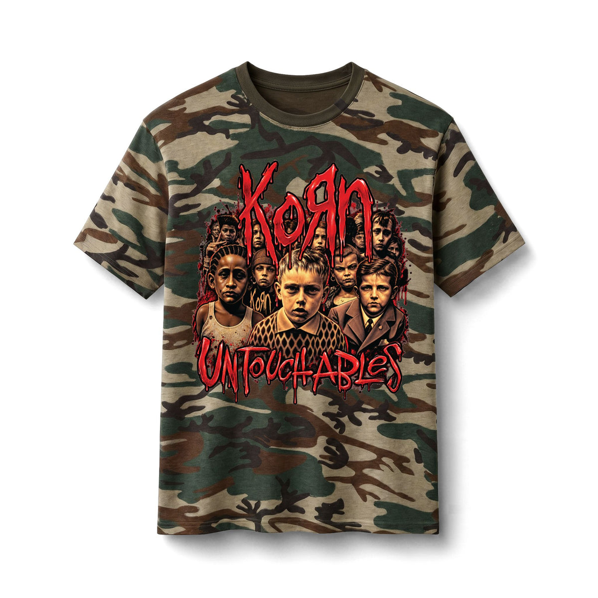 Korn Untouchables Camo Tee | Band Graphic Shirt